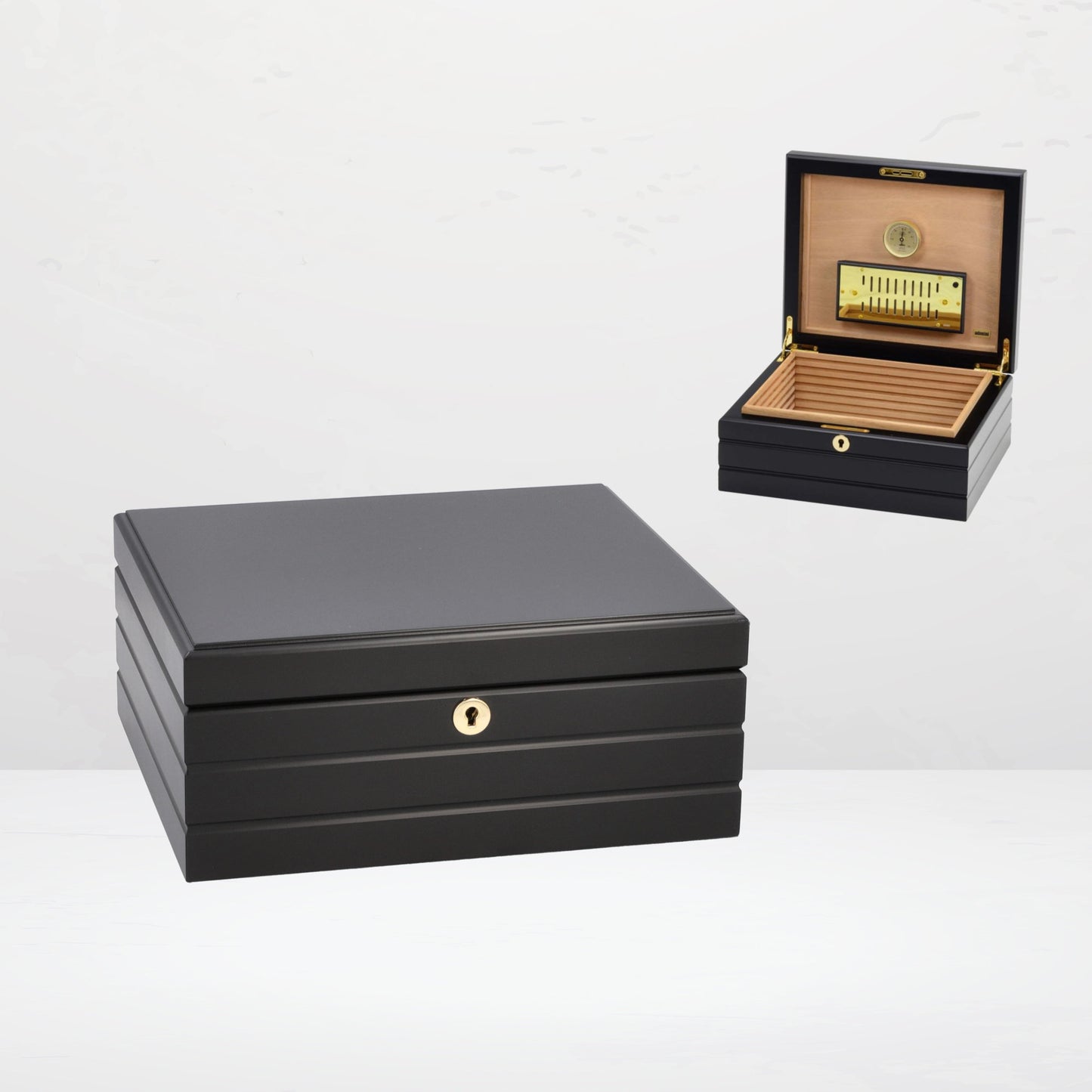 Adorini Firenze Medium Deluxe Humidor Schwarz Matt - 10