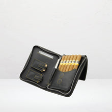 Adorini Zigarrenetui Echtleder gelbes Garn