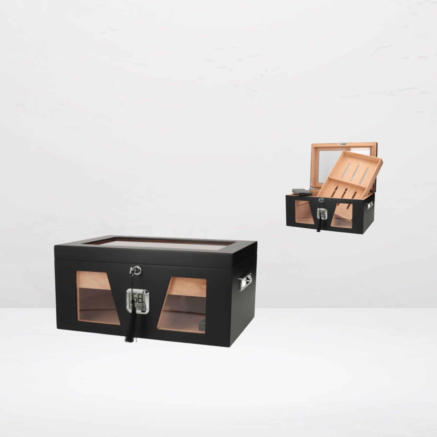 Angelo Humidor Schwarz mit Glas - 02