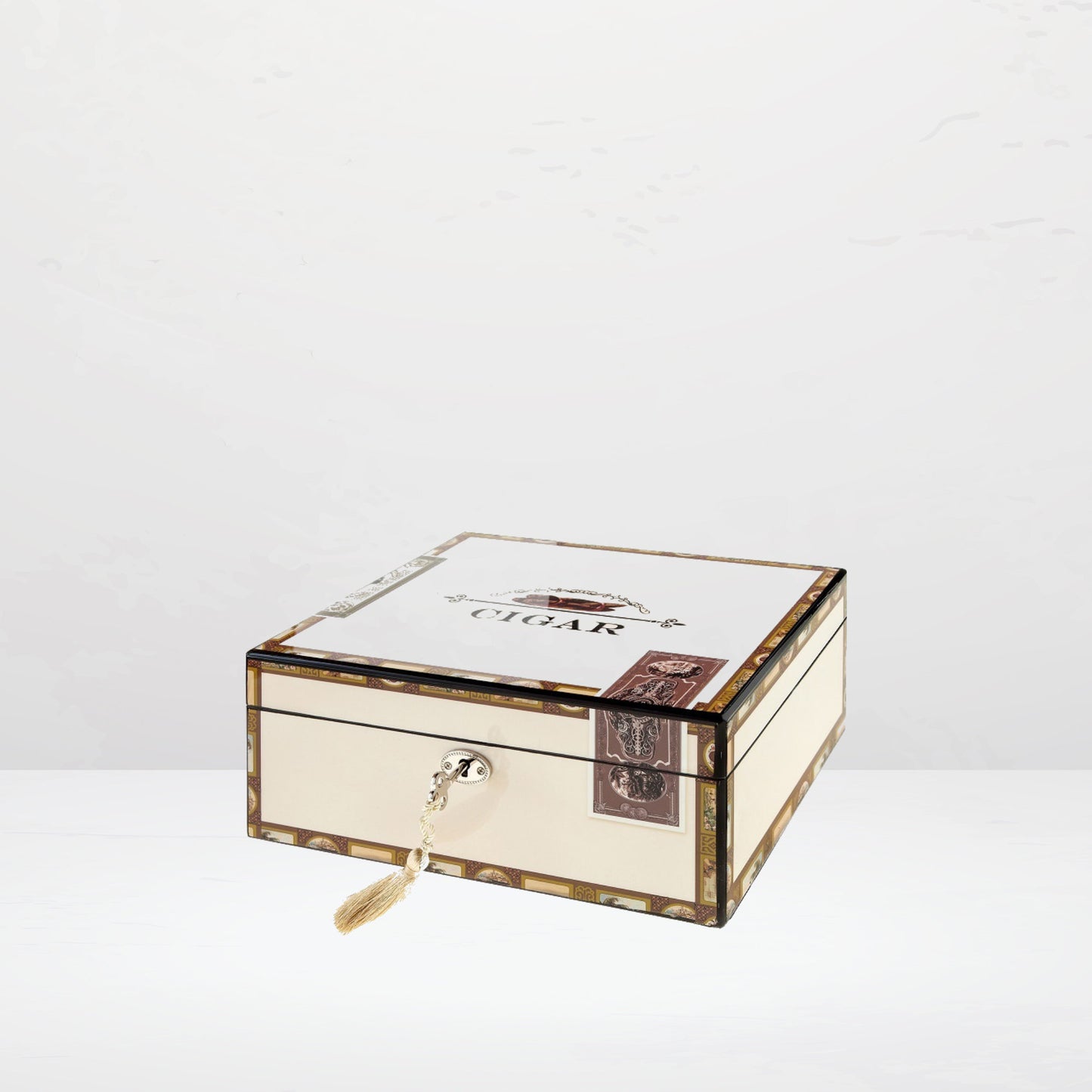 Angelo Weiss Hochglanz Cigarbox - 64