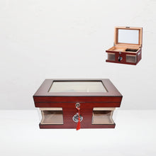 Angelo Humidor Rotbrau mit Glas - 01