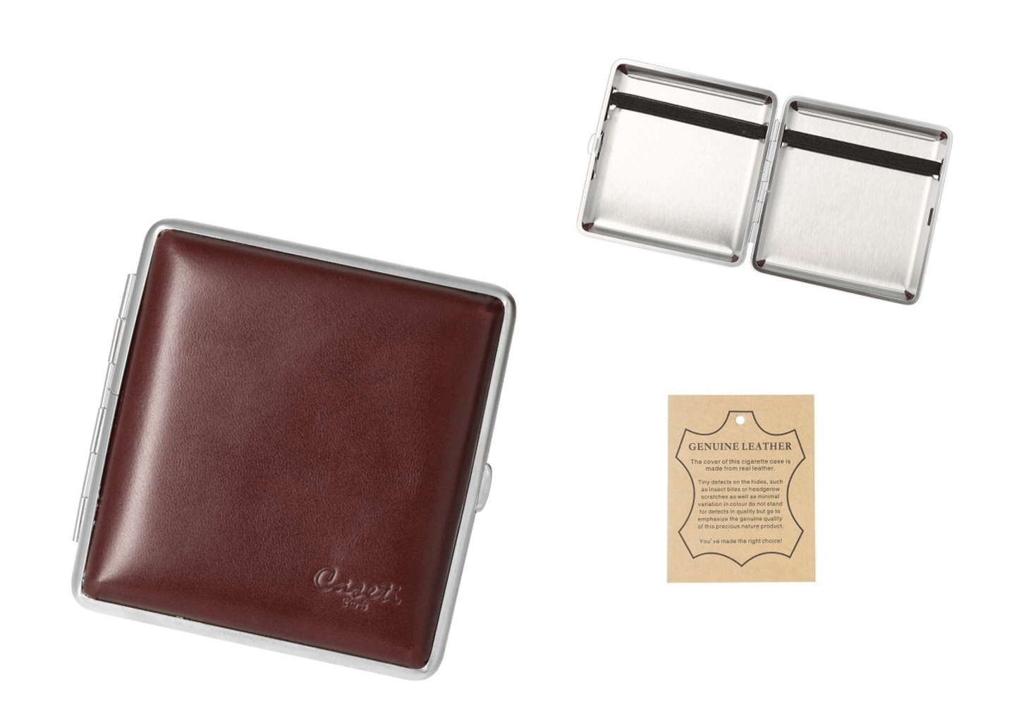 Caseti Zigaretten Etui Leder Braun