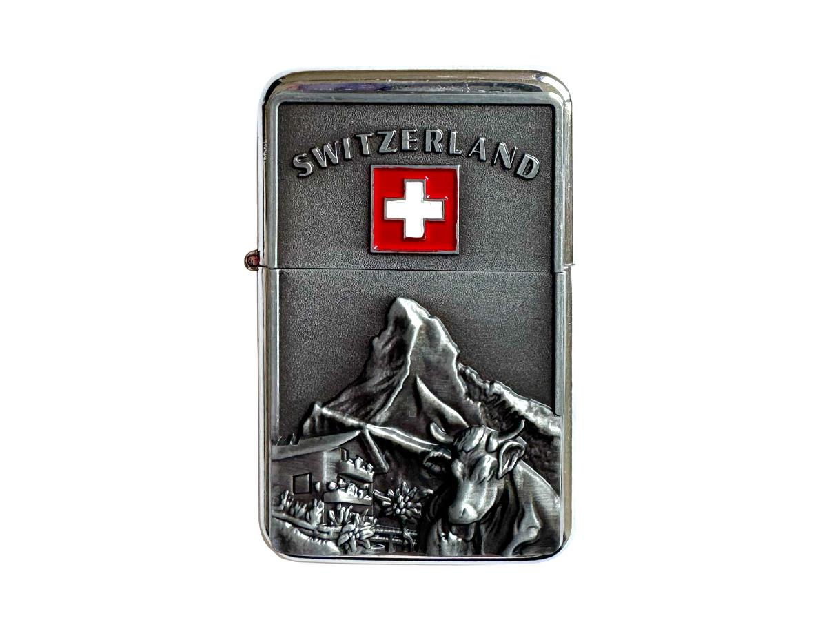 Zorro Benzinfeuerzeug Switzerland chrom