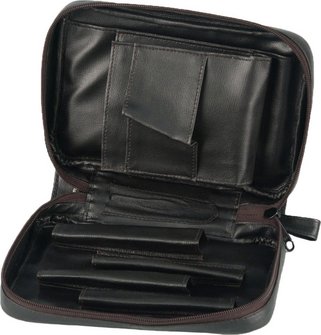 Pfeifentasche Leder schwarz